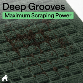 Gorilla Grip raised square pattern captures dirt and debris from footwear