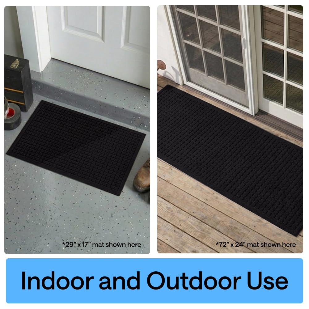 GORILLA GRIP premium rubber backing prevents slipping on various surfaces.