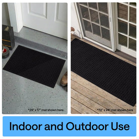 GORILLA GRIP premium rubber backing prevents slipping on various surfaces.