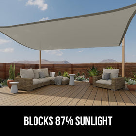 GORILLA GRIP shade sail curved edge design prevents droop for stable shade.