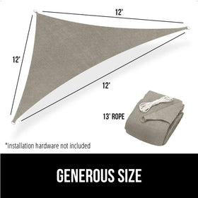 GORILLA GRIP shade sail graphite color enhances exterior aesthetics.