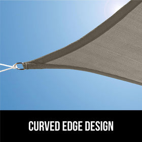 GORILLA GRIP shade sail ideal for patios and outdoor dining areas.