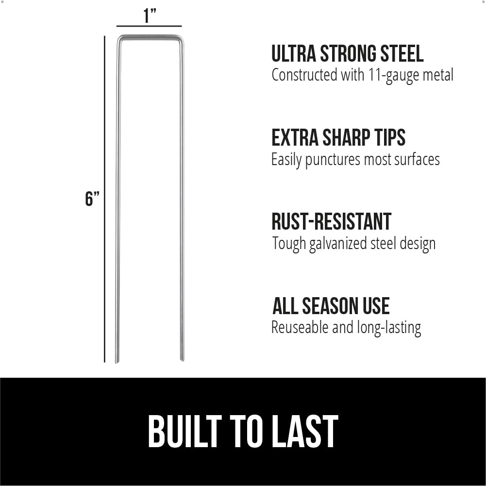 GORILLA GRIP sharp-tip 6in staple for easy soil penetration