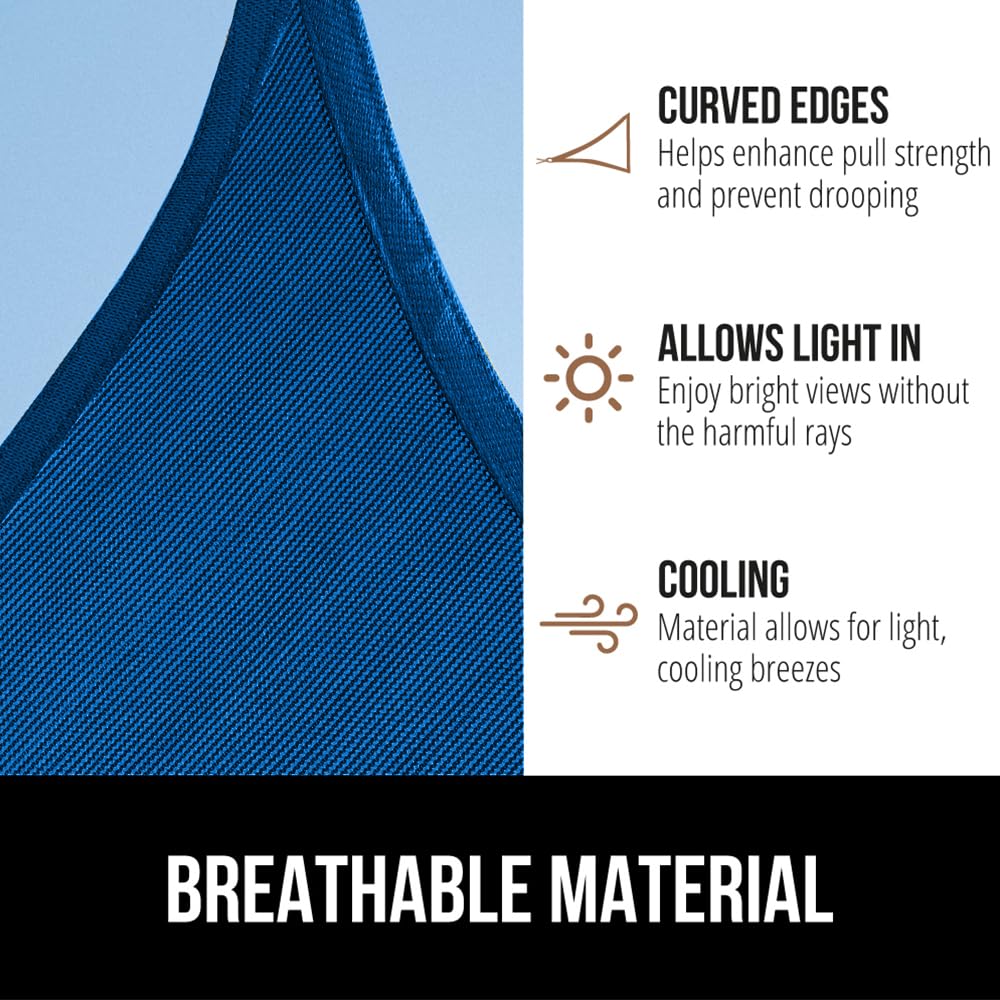 GORILLA GRIP breathable 6x10 blue shade sail allows airflow