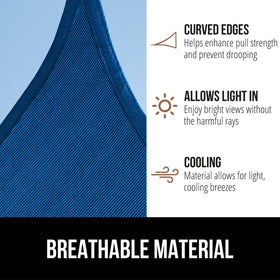 GORILLA GRIP breathable 6x10 blue shade sail allows airflow