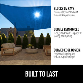 GORILLA GRIP heavy-duty shade sail on patio provides UV resistance