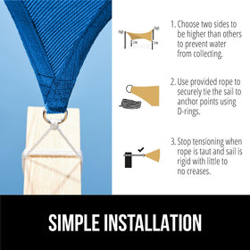 GORILLA GRIP water-permeable blue shade sail for light rain