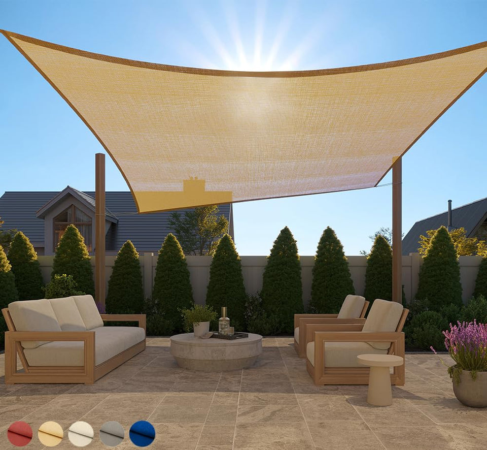GORILLA GRIP sunshade with up to 87% shade for a cooler patio scene