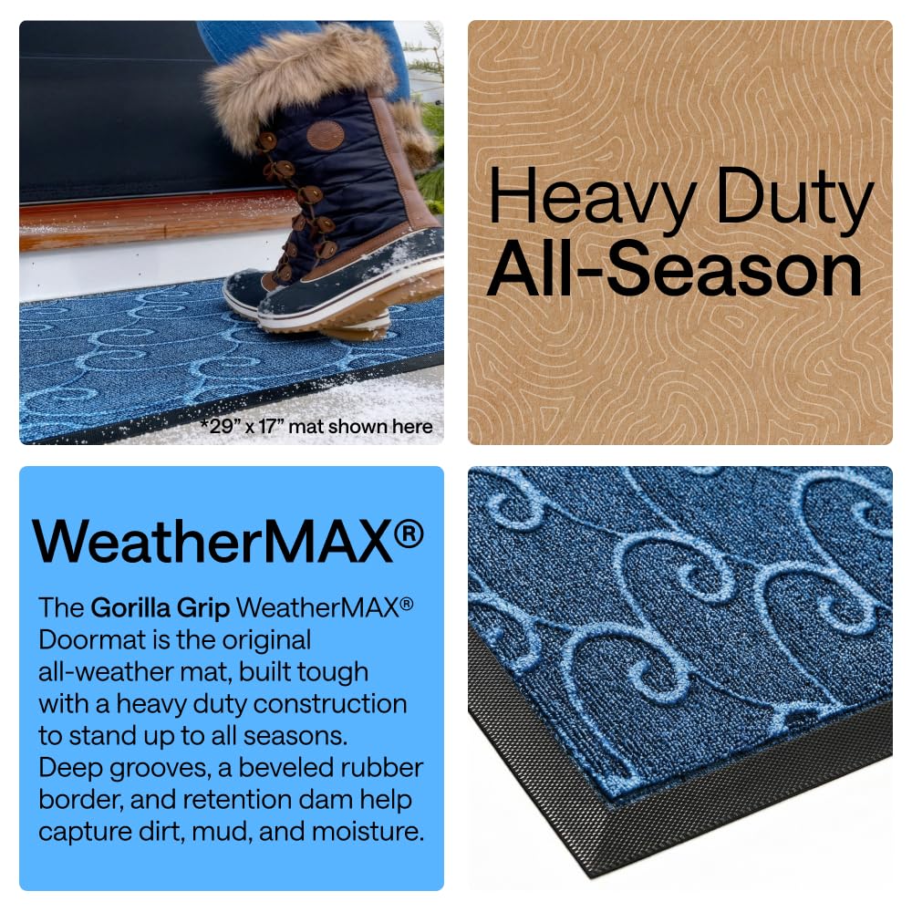 GORILLA GRIP WeatherMAX top side resists stains and fading for long-lasting outdoor use.