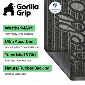 Close-up of WeatherMAX deep grooves capturing mud and debris.
