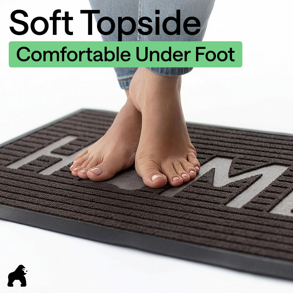 GORILLA GRIP WeatherMAX doormat 47x35 inch size fits large entryways.