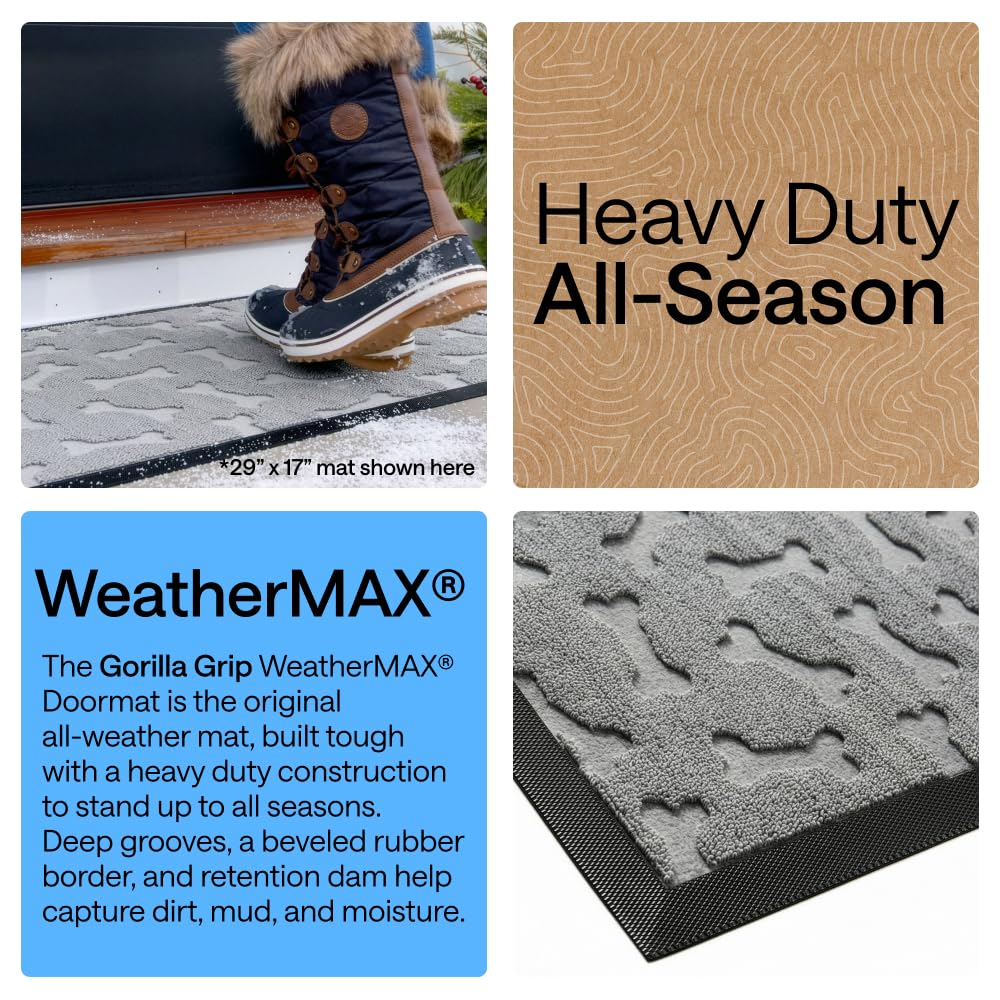 Beveled border detail on Gorilla Grip WeatherMAX for secure edge and slip resistance.