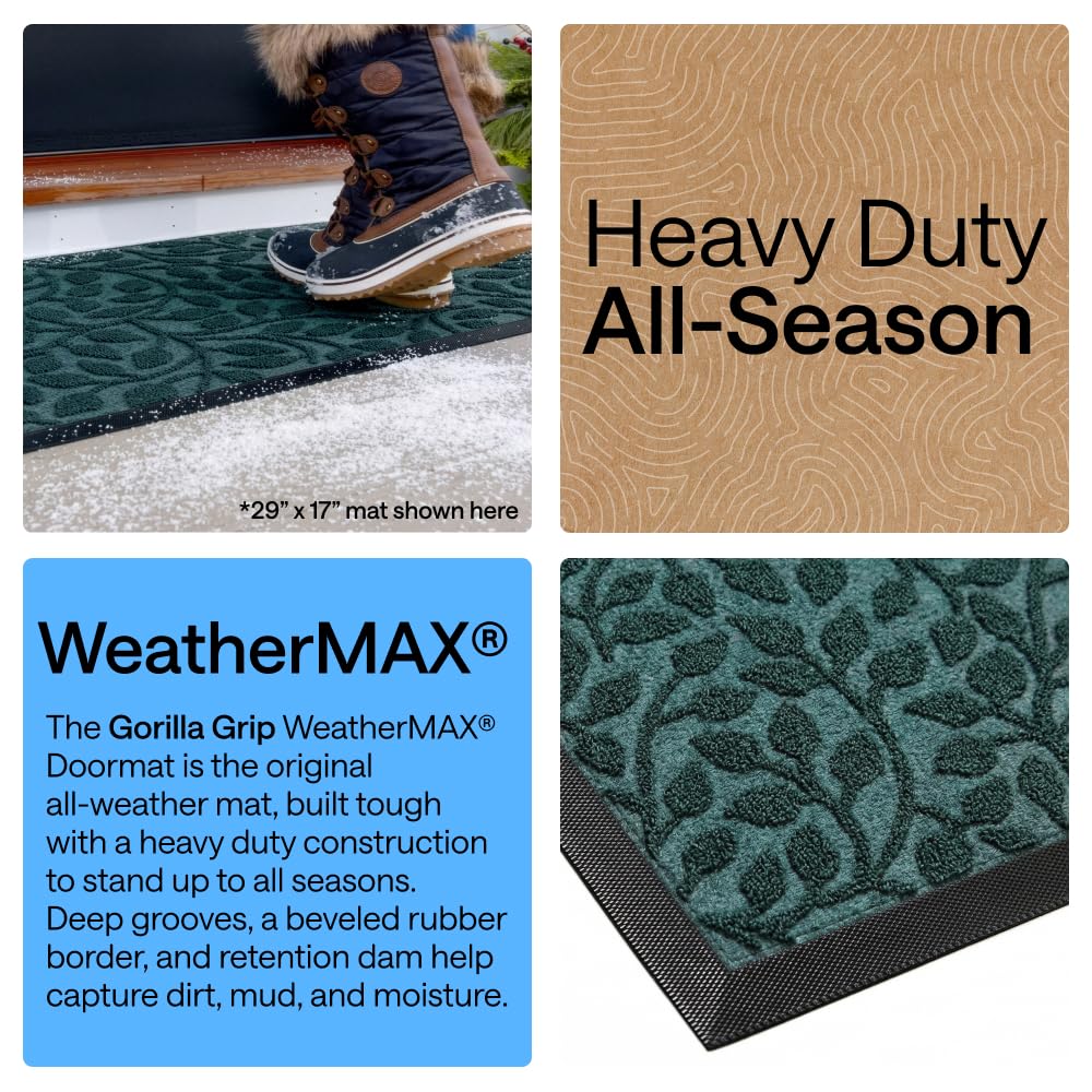 Gorilla Grip WeatherMAX beveled border detail highlighting durability and door clearance.