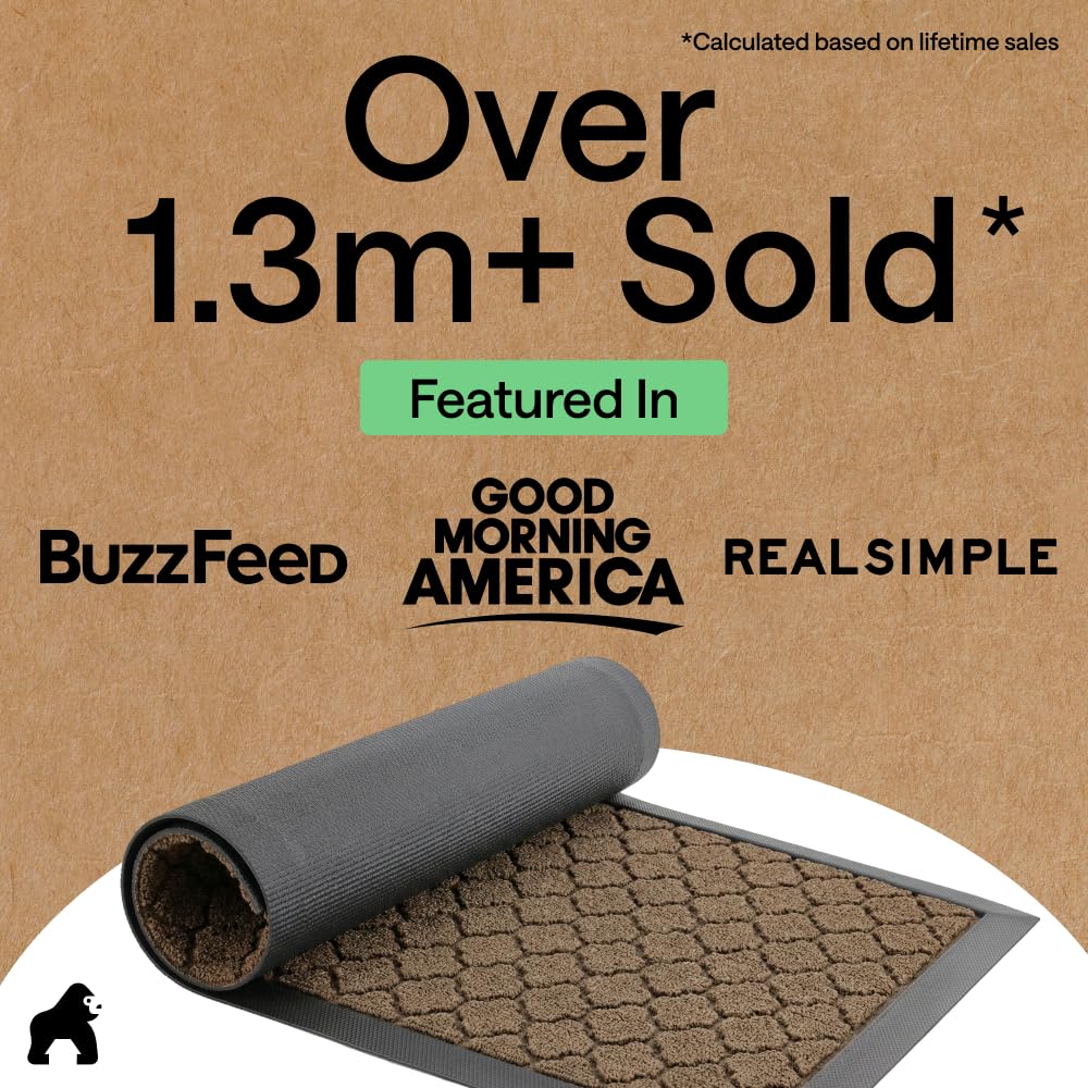 Gorilla Grip WeatherMAX doormat beveled border seals the mat edge