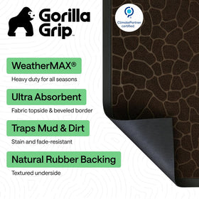 Gorilla Grip WeatherMAX doormat close-up texture shows deep grooves for dirt control.