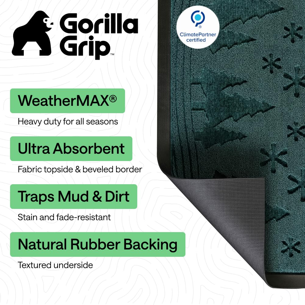 GORILLA GRIP WeatherMAX close-up shows dirt-trapping weave and moisture grooves.