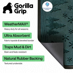 GORILLA GRIP WeatherMAX close-up shows dirt-trapping weave and moisture grooves.