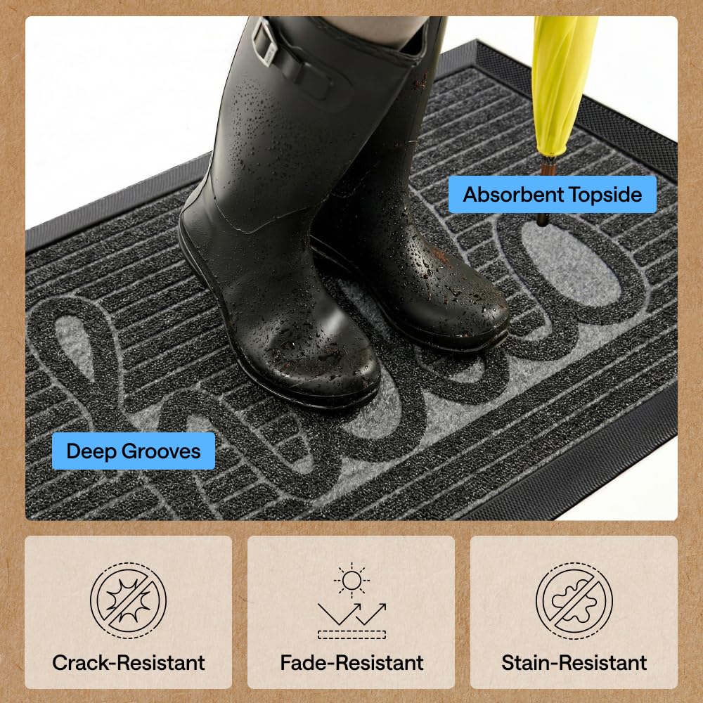 GORILLA GRIP WeatherMAX close-up of stain- and fade-resistant topside in charcoal.