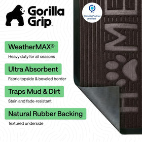 GORILLA GRIP WeatherMAX doormat deep-grooves trap dirt and mud at entry