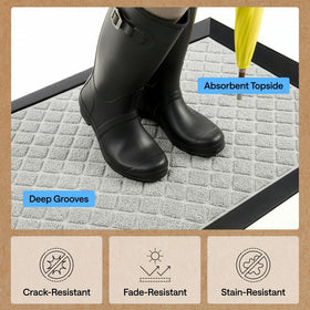 Dirt and moisture capture demonstrated by WeatherMAX textured surface and grooves