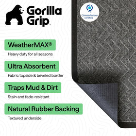 GORILLA GRIP WeatherMAX doormat captures dirt and moisture at the entry.