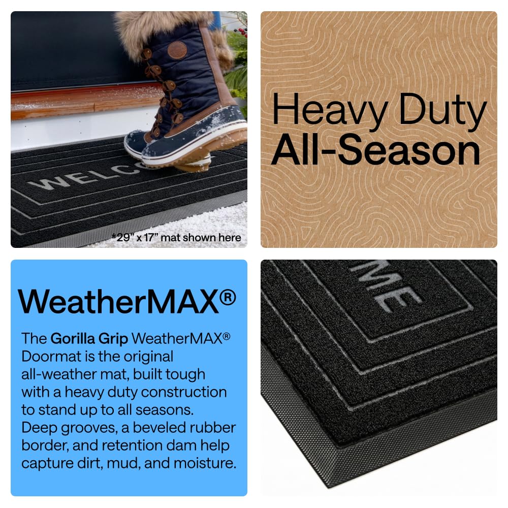 GORILLA GRIP WeatherMax doormat captures dirt and moisture at the threshold