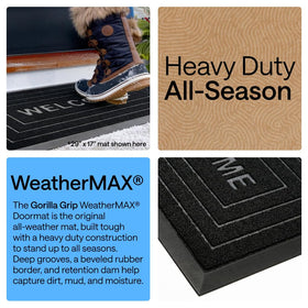 GORILLA GRIP WeatherMax doormat captures dirt and moisture at the threshold