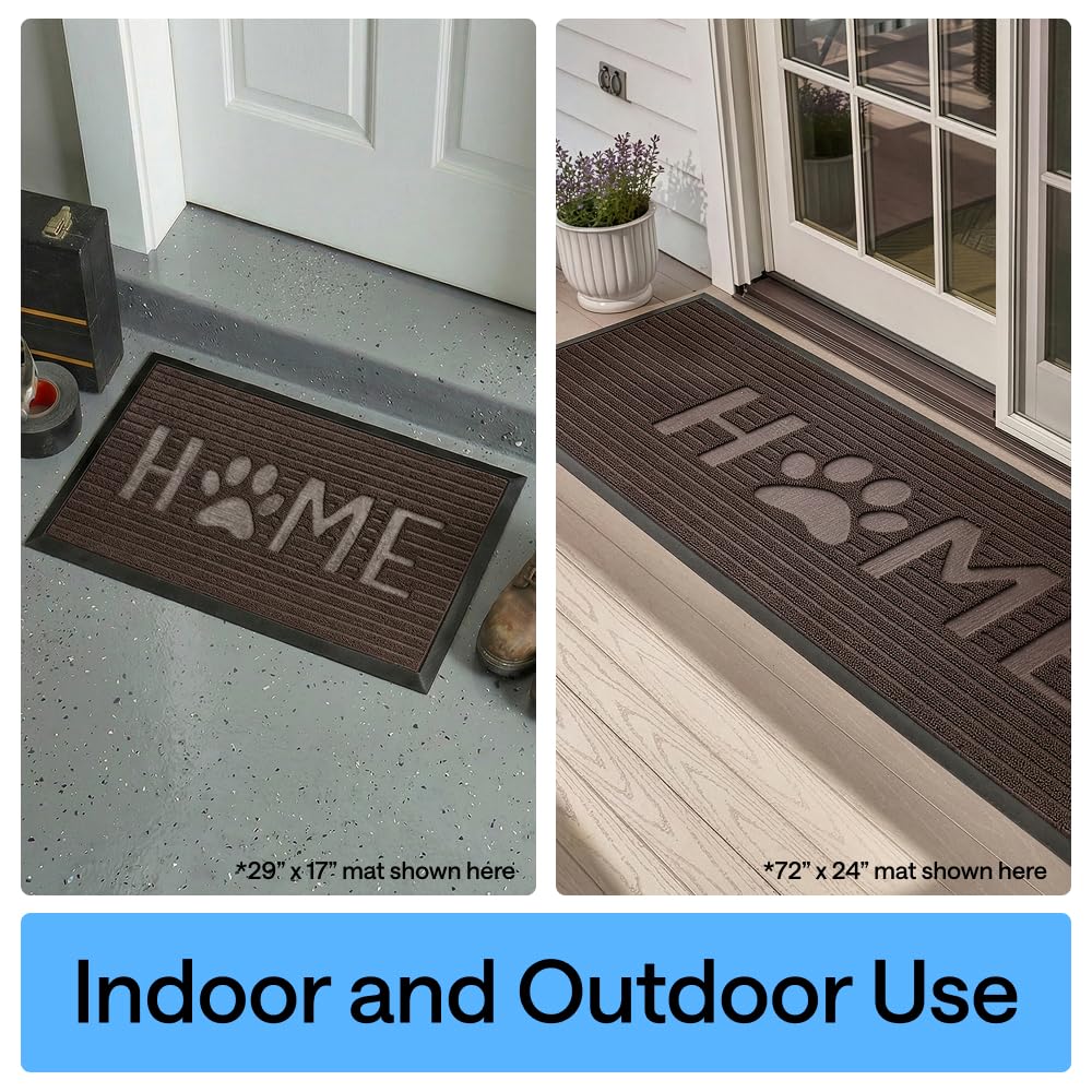 GORILLA GRIP WeatherMAX doormat espresso home paw design welcomes guests.