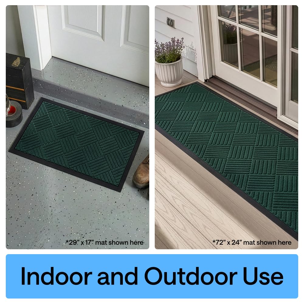 GORILLA GRIP WeatherMAX Doormat Green Diamond, stain and fade resistant topside.