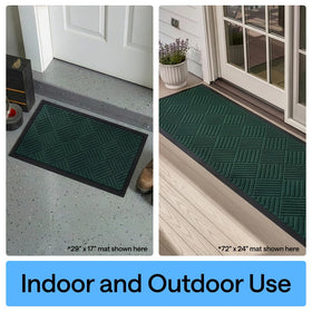 GORILLA GRIP WeatherMAX Doormat Green Diamond, stain and fade resistant topside.