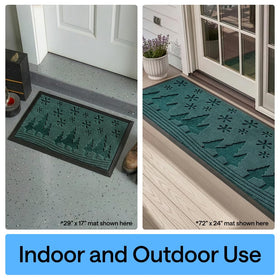 GORILLA GRIP WeatherMAX green snowscape 29x17 doormat welcomes guests while protecting floors.