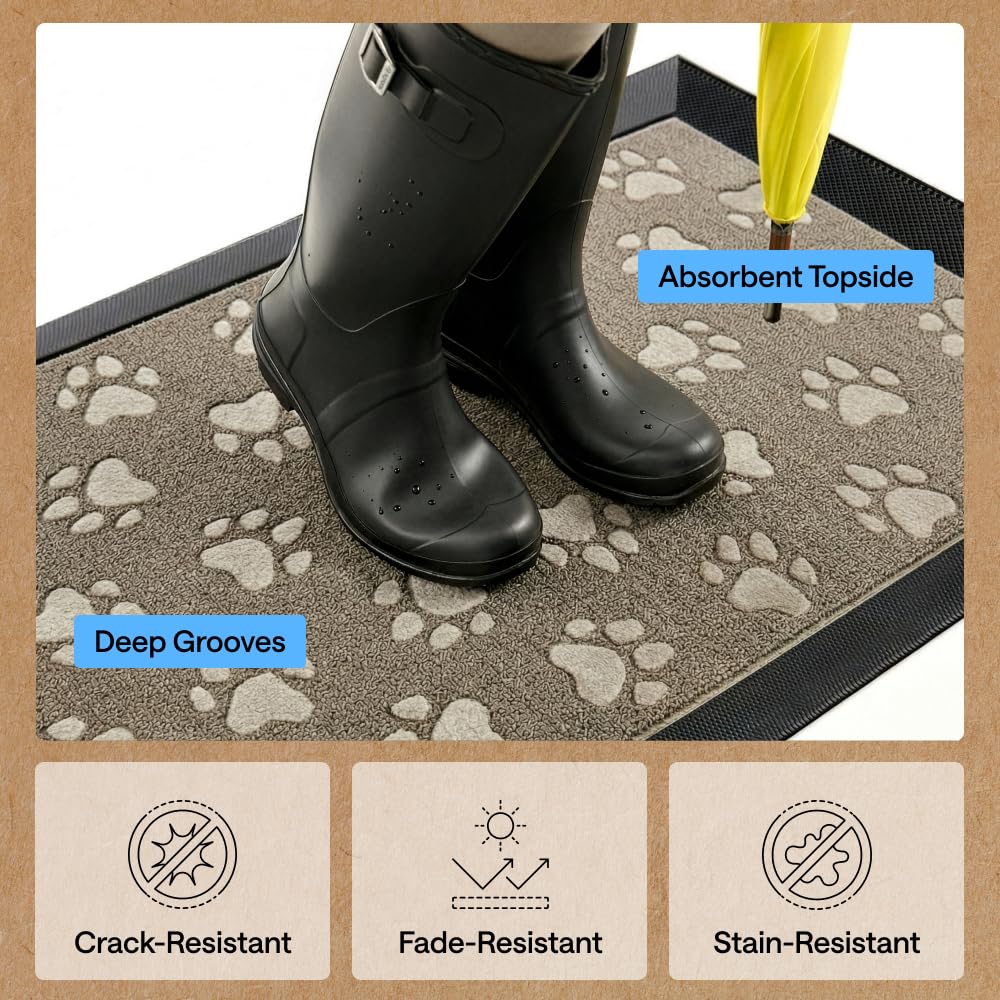 GORILLA GRIP WeatherMAX natural rubber backing provides tear resistance.