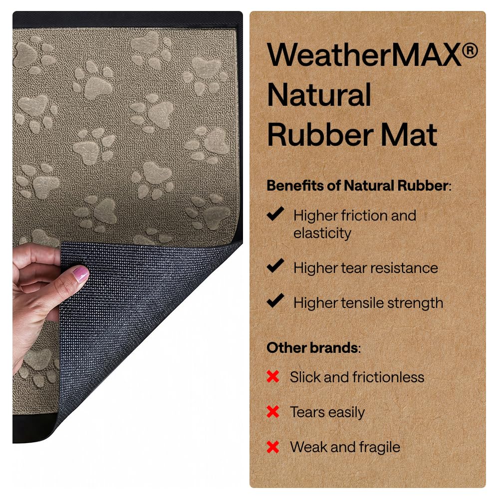 GORILLA GRIP WeatherMAX doormat, low-profile design helps doors open easily.