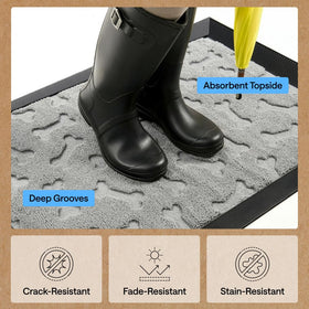 Low-profile WeatherMAX mat allows easy door clearance in busy homes.