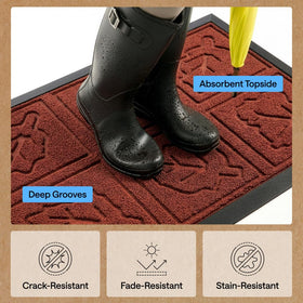 Natural rubber backing provides durability for Gorilla Grip WeatherMAX doormat