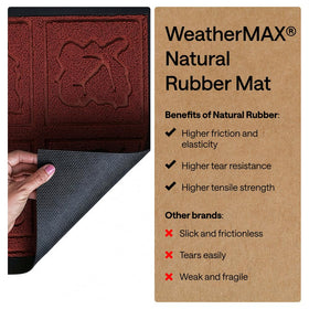 All-season WeatherMAX mat handles rain and mud at porches and doors.