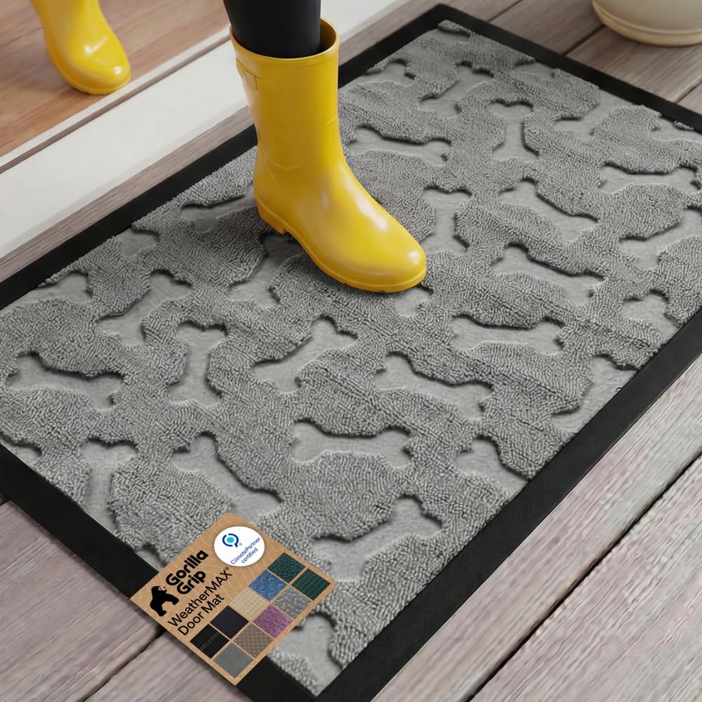 GORILLA GRIP WeatherMAX doormat – outer view showing rugged weatherproof entrance.