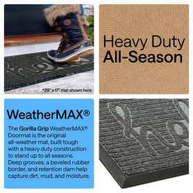 GORILLA GRIP WeatherMAX side profile in charcoal highlighting low-profile design for easy door clearance.