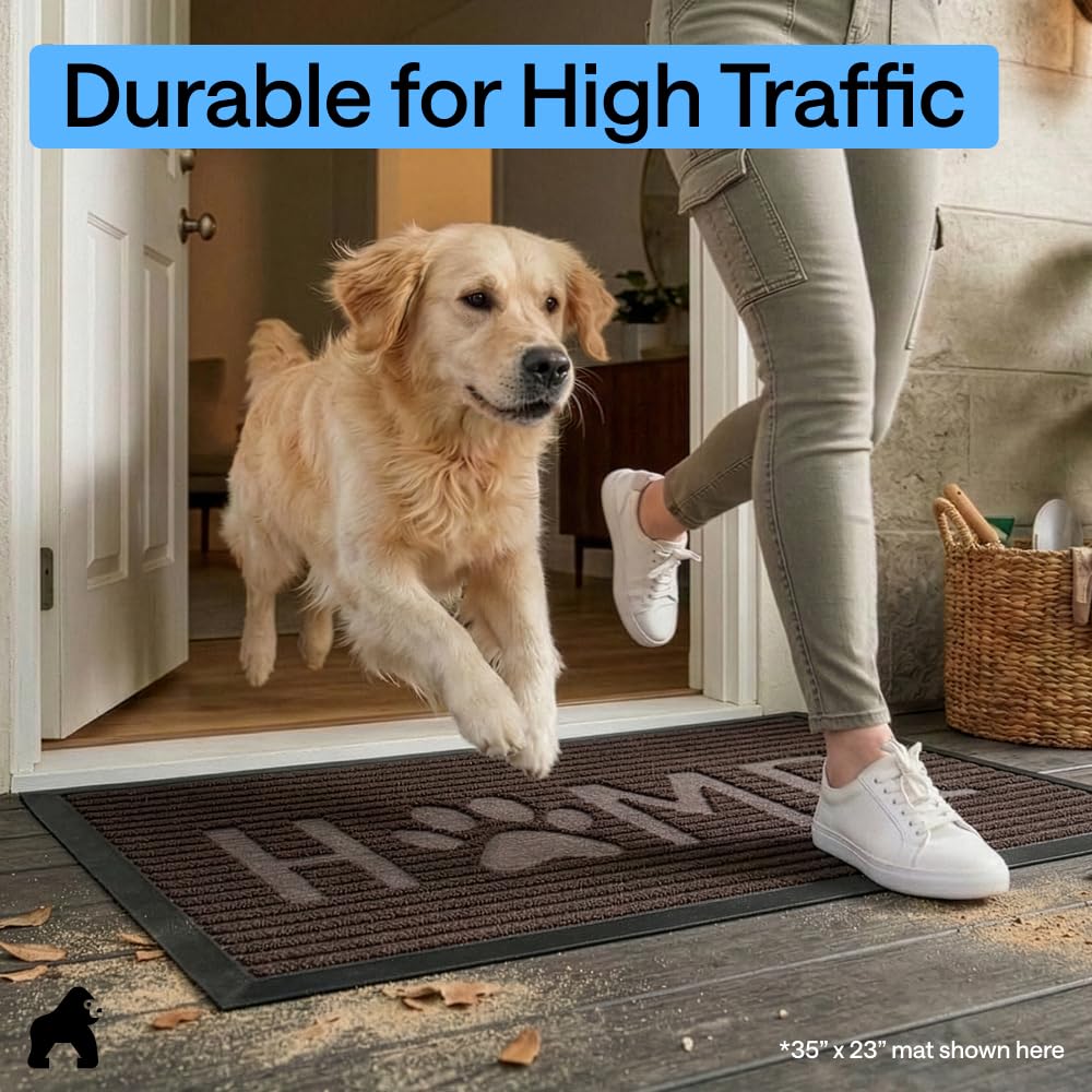 GORILLA GRIP WeatherMAX doormat topside resists stains and fading for long-lasting color.