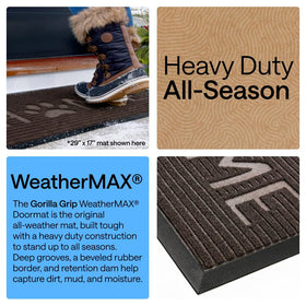 GORILLA GRIP WeatherMAX doormat stain-resistant surface maintains color and appeal