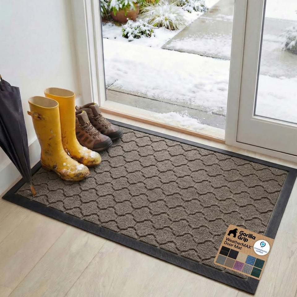 Gorilla Grip WeatherMAX doormat surface close-up showing durable texture that traps dirt
