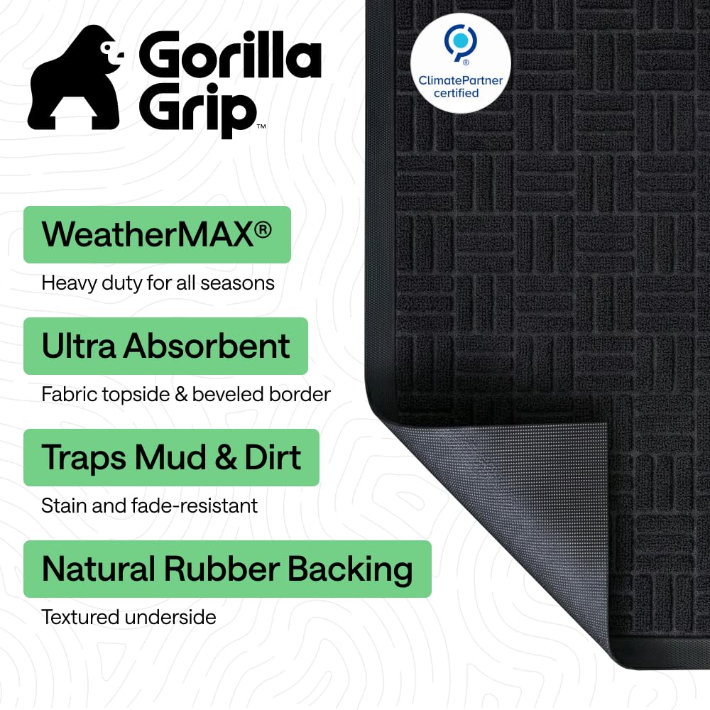 GORILLA GRIP WeatherMAX top surface texture helps scrape debris before entry