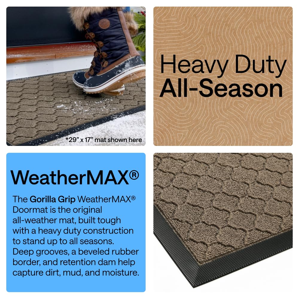 Gorilla Grip WeatherMAX doormat topside weave detail for dirt and moisture capture
