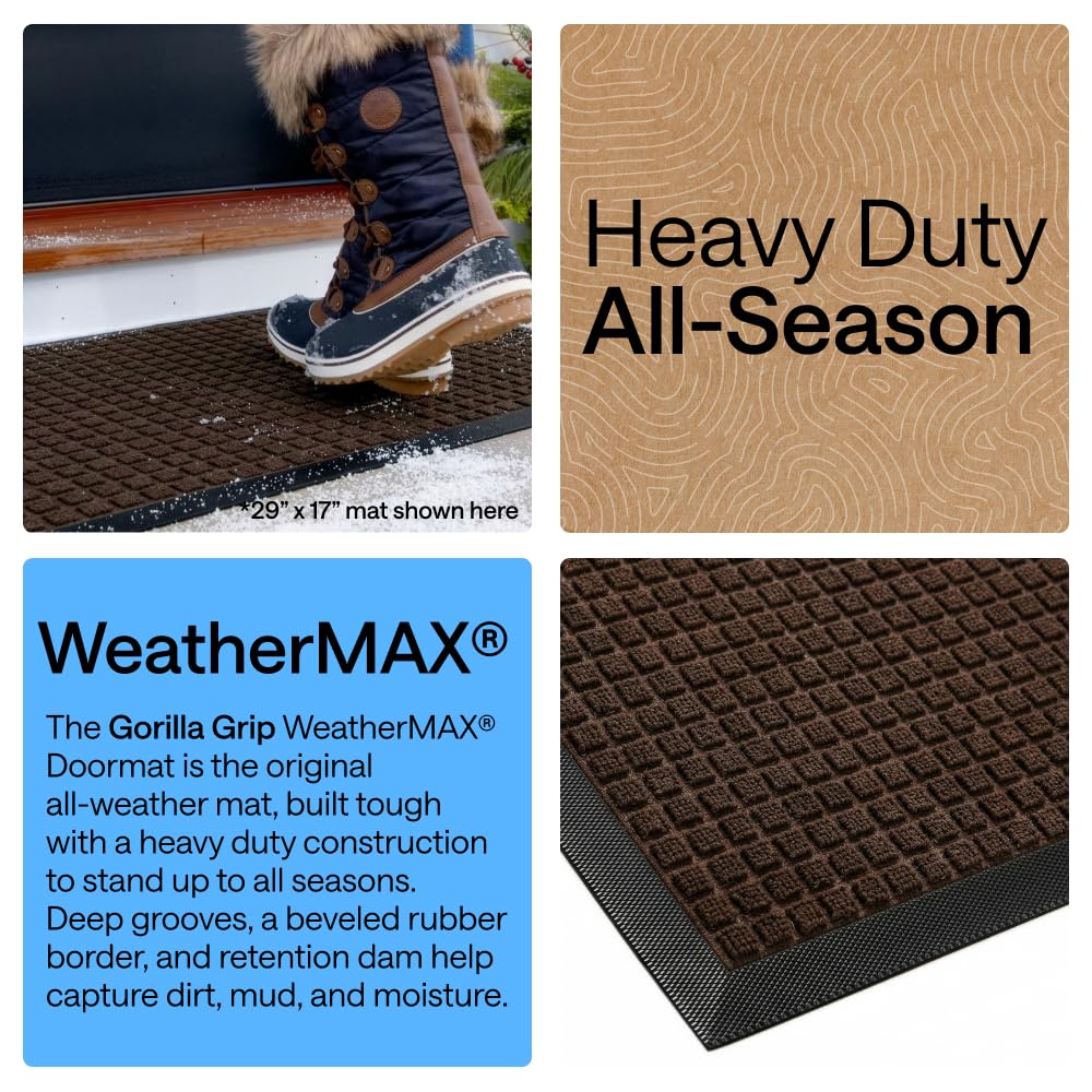 Gorilla Grip WeatherMAX woven topside illustrates dirt trapping surface.