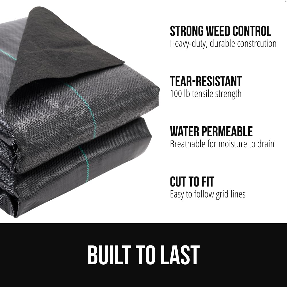 GORILLA GRIP weed barrier fabric permeable underlayment demonstrates water and air flow to soil
