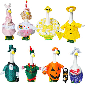 Goroovr Easter bunny goose outfit for porch goose adds playful seasonal charm to your yard.