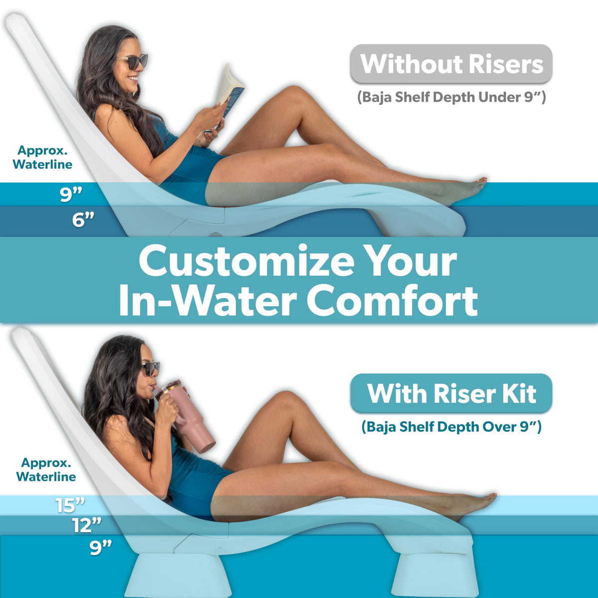 GoSports Coast Modern Riser Kit pre-weighted for stability indoors and outdoors.