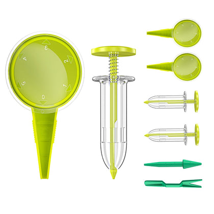 Gostur seed dispenser with five outlets enables precise sowing of tiny seeds.