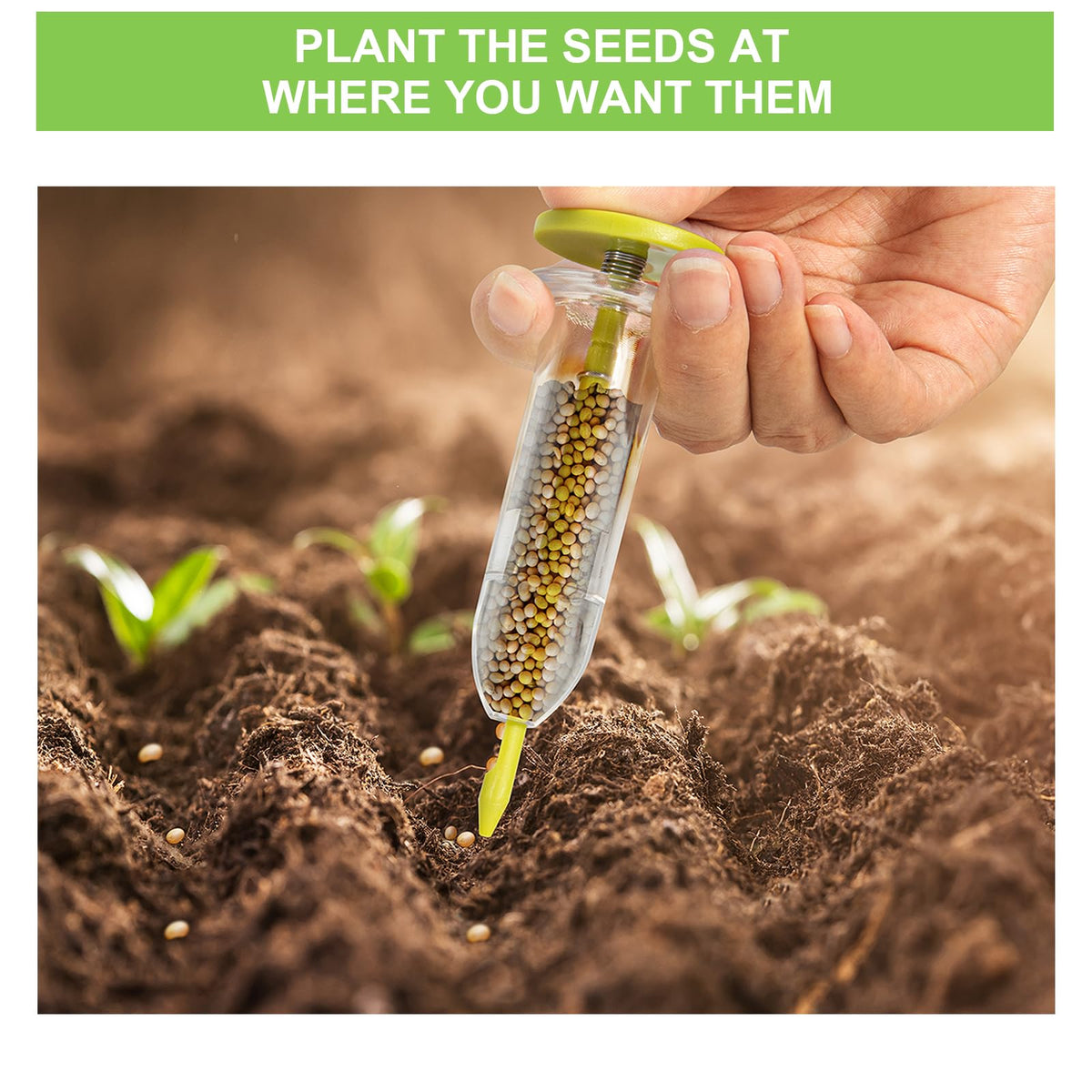 Gostur handheld seedling dibber and widger for easy transplanting.