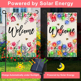 Gosuoa double-sided floral flag shows crisp designs from both sides